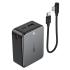 ACEFAST M28 10000mAh Power Bank LED digital display of battery charge level 22.5W Fast Charging 2 Type-C + USB-A Phone Charger with Cable - Gray
